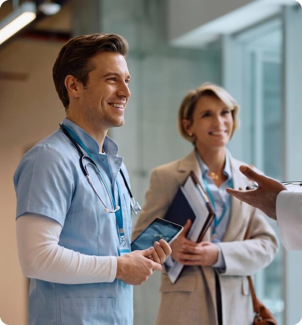 Healthcare professionals working together