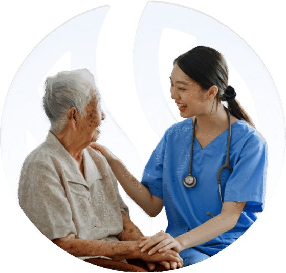 Nurse caring for a patient